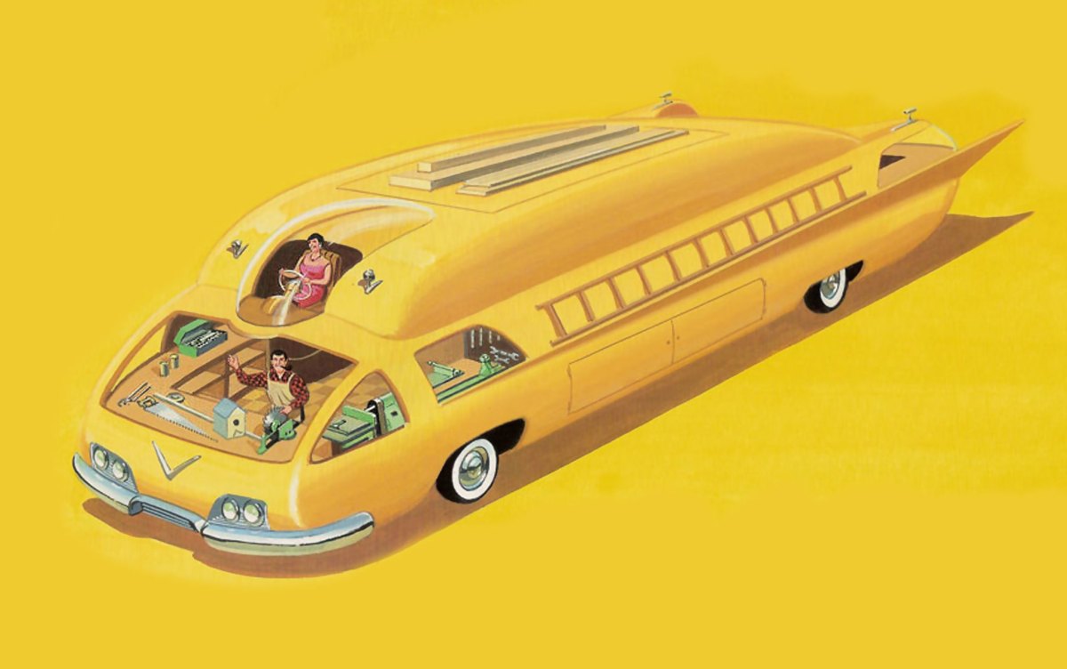 Futuristic yellow concept car with unique bubble design