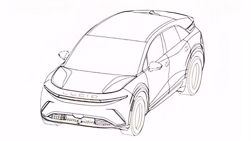 Lucid Cosmos SUV overhead patent drawing showing roofline shape, panoramic glass, and exterior proportions